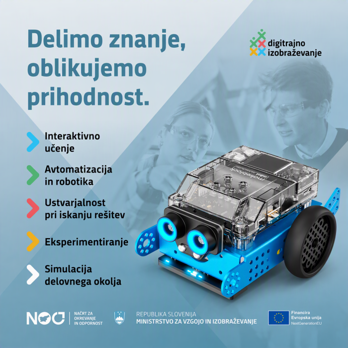 Pridobitev opreme v projektu Digitalizacija izobraževanja na ravni osnovnih  šol, srednjih šol in izobraževanja odraslih (oprema)